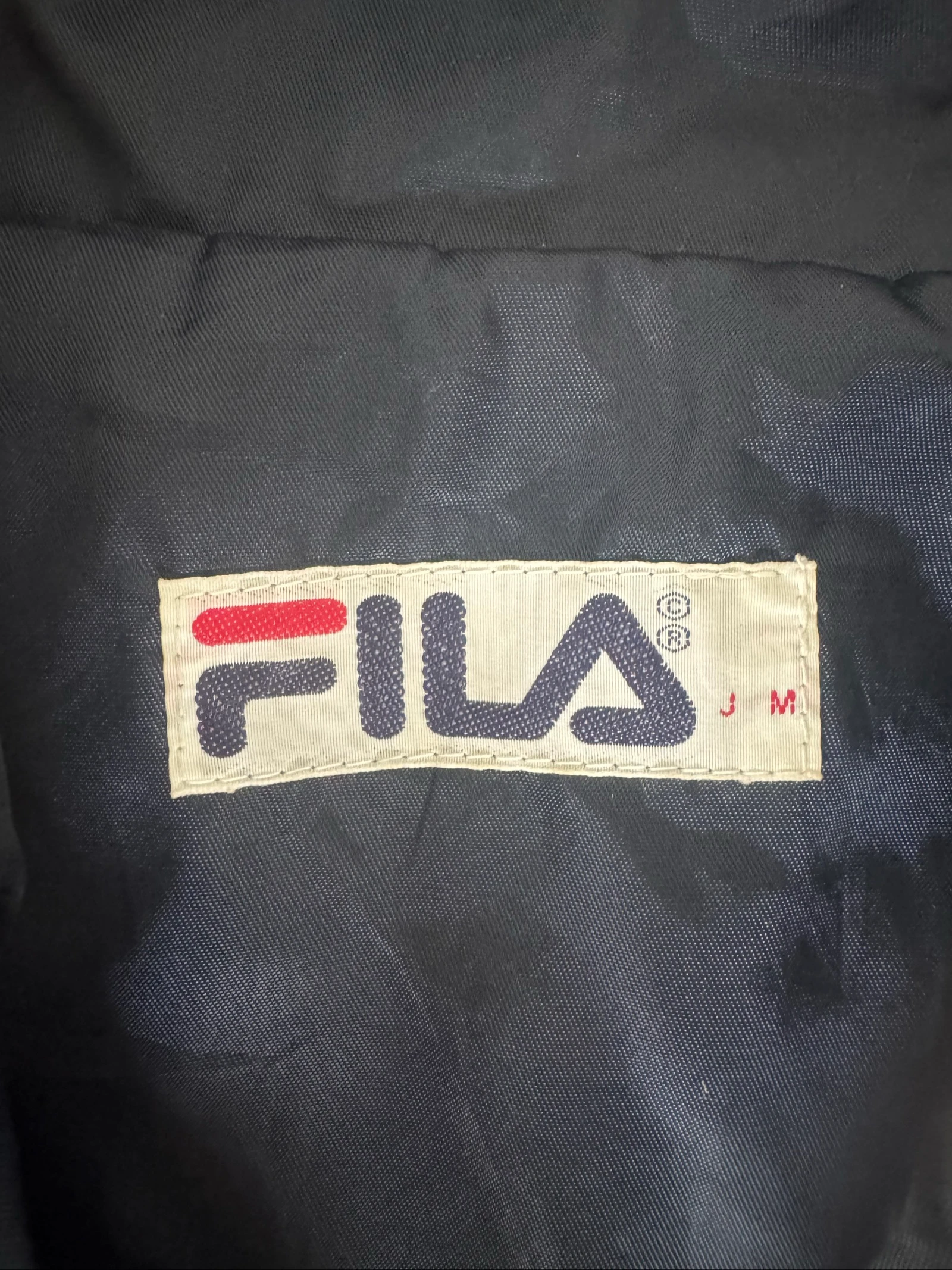FILA Vintage Tape Logo Windbreaker Jas Navy 90s Japanse Streetwear M – photo 4